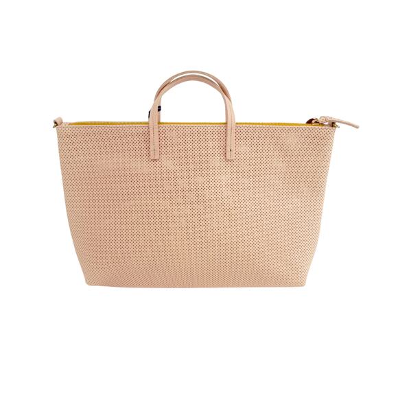 CLARE V. Attache Tote in Ballet Perforated with Leather Link Strap - Picture 4 of 14